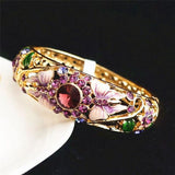 Cloisonne Butterfly Bracelet Diamond Inlay Gold-Plated Jewelry