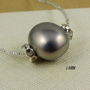 Big Size Gray Shell Pearl Necklace with Magnet Clasp