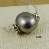 Big Size Gray Shell Pearl Necklace with Magnet Clasp