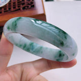 Zheru Jewelry Natural Burmese Jade Flower Two-Color Bracelet Princess Jewelry