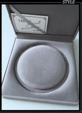 Velvet Jewelry Box with Ribbon Bowknot, Round Shape, 19x19x4cm