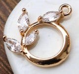 Copper Zircon Leaf Bee Charms Necklace Pendants DIY Earring Findings