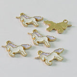 Alloy Enamel Unicorn Charms - 30pcs/lot
