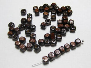500 Brown 5mm Cube Wood Beads Wooden