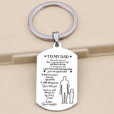 Dad Gift Keychain Stainless Steel Keyring Dog Tag for Men