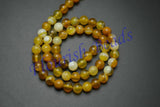 Yellow Banded Agate Round Loose Beads 5 strands 6mm 8mm 10mm