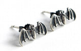 Small Bat 925 Sterling Silver Stud Earrings Unisex Halloween Spooky