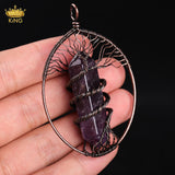 Tree of Life Pendant Set with Crystal Points