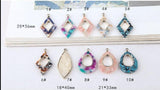 6pcs Acetic Acid Rhombus Water Drop Earrings Pendant DIY Hand Jewelry