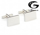 Copper Cuff Links Silver Rectangle Engravable Gift For Men's Cufflinks