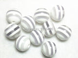 Chunky Striped Resin Round Beads for DIY Jewelry