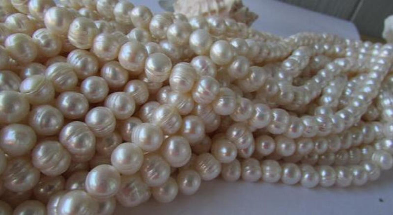 Natural 9-10mm Freshwater Pearl Beads Full Strand DIY Fine Jewelry