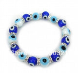 10mm Evil Eye Bracelet with Glass Beads and Crystal Spacer