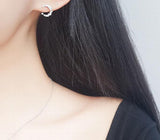 925 Silver Crystal Moon Earrings for Women Girls Gift Jewelry
