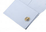 Brown Business Brass Men's Cufflinks