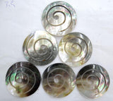 Quartz Crystal Abalone Shell Flower Pendant for DIY Jewelry Making 6PCS