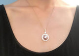 925 Silver Sun Flower Pendant with Pearls and Yellow Zircon