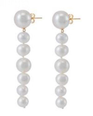 Freshwater Pearl Dangle Earrings S925 Sterling Silver Stud Jewelry