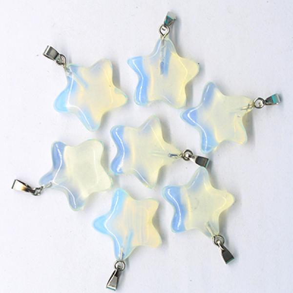 Natural Stone Star Pendant Necklace DZ152 Wholesale