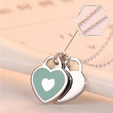Sterling Silver Pendant Necklace Double Heart to Heart Drift Bottles