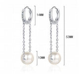925 Silver Shell Pearl Ear Buckles CZ Women Party Fine Jewelry