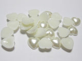 100pcs 12mm Ivory Heart Half Pearl Bead Flat Back Scrapbook Craft