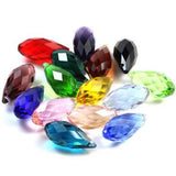 Faceted Glass Teardrop Crystal Pendant Charm DIY Beads 12mm*25mm