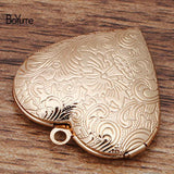 10Pcs 29*27MM Brass Heart Photo Locket Pendant