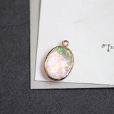 Enamel Geo Ovals Shape Alloy Charms for Jewelry Making