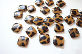 50pcs 18mm Leopard/Snake Print Flatback Cloth Buckle Beads DIY Jewelry Earring