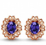 925s Silver Needle Stone Earrings with Zircon Crystal