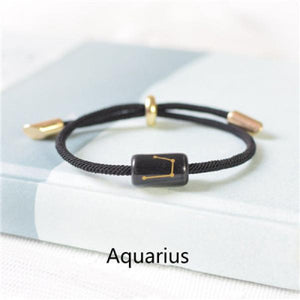 Ceramic Zodiac Bracelet Engraved Charm Couple Jewelry Reiki