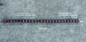 Rainbow Multicolor Crystal Bracelet Evening Dress Jewelry