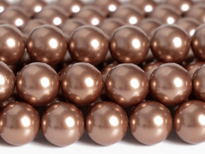 Orange Brown Pearl Loose Beads Smooth Round Shape 4/6/8/10 mm DIY Jewelry Making