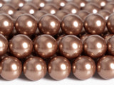Orange Brown Pearl Loose Beads Smooth Round Shape 4/6/8/10 mm DIY Jewelry Making