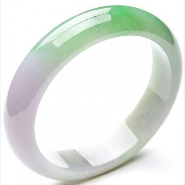 Zheru Jewelry Natural Burmese Jade Two-Color Bracelet 54-64mm