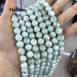 Green Angelite Beads Smooth Round Stone DIY Jewelry Making