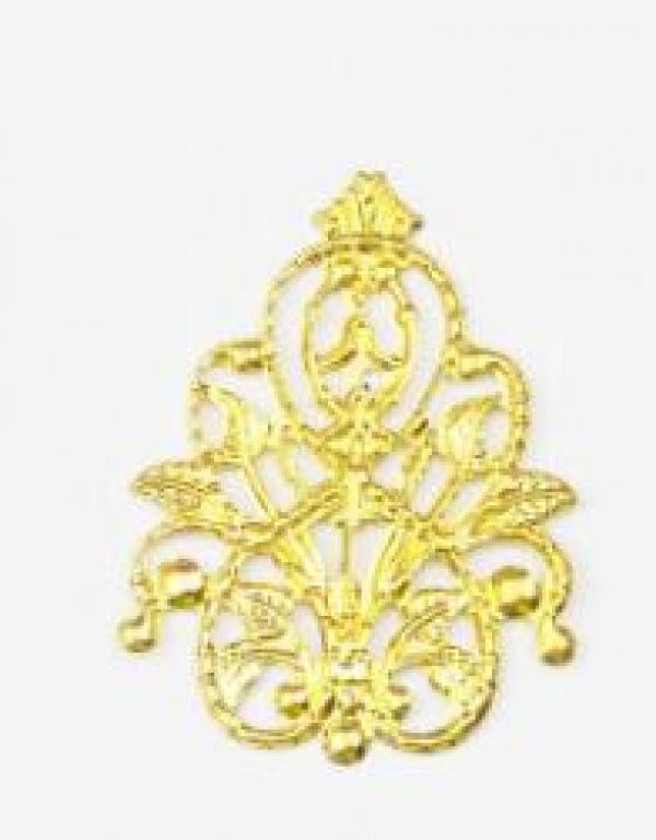 80 PCS Metal Filigree Flowers Crown Charms DIY Components