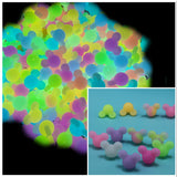 100Pcs Glow Pink Purple Silicone Bead 15MM Luminous Round Baby Beads