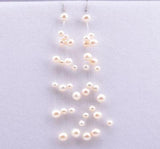 AA White Pearl Earrings 4-6mm Silver Dangle Jewelry
