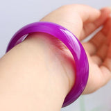 Zheru Agate Chalcedony Purple Bracelet 54-62mm Gift