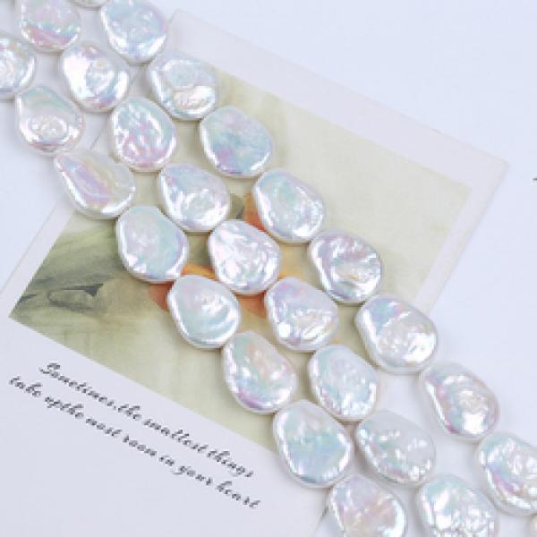 15-18mm Freshwater Coin Pearl Beads Short Strand