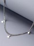 925 Silver Double-Layer Star Pendant Necklace