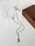 Peri'sbox Long Necklace with Oval Circle Baroque Pendant