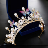Butterfly Bridal Crown Hairband Engagement Wedding Accessories YQ16