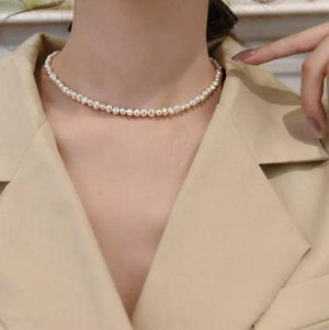 Real Pearl Baroque Necklace Pink Cultured 6-7mm Women Gift