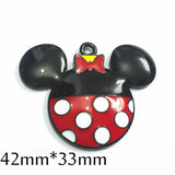 Plated Enamel Christmas Minnie Pendants w/ Dots & Green Bow - 10pcs/lot