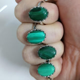 Natural Stone Malachite Ring for Women