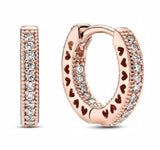 925 Silver Sparkling Elevated Heart Earrings Golden Shine Wedding Gift