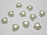 100pcs 12mm Ivory Heart Half Pearl Bead Flat Back Scrapbook Craft